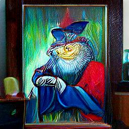 generated: a super math wizard cat, richly textured oil painting #4